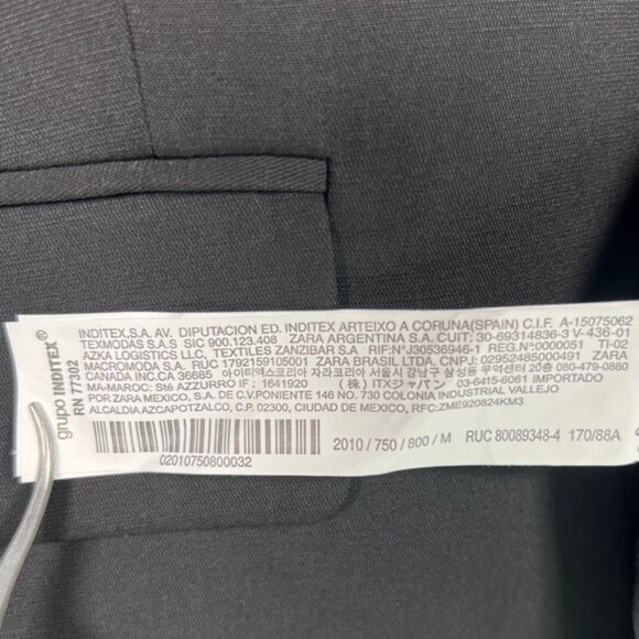 NWT ZARA BASIC Lined 2 Front Button Shoulder Pads Back Slit Blazer 2010/750 Sz M - Picture 15 of 16